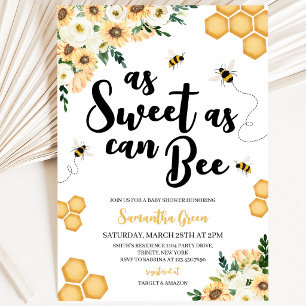 Sweet as Can Bee Baby Shower Invitation