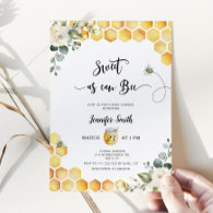 Sweet as can bee baby shower invitation