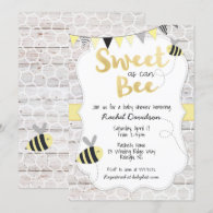 Sweet as can Bee Baby Shower Invitation
