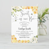 Sweet As Can Bee Baby Shower Invitation (Standing Front)