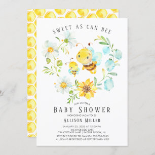 Sweet As Can Bee Baby Shower Invitation