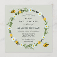 Sweet As Can Bee Baby Shower Invitation