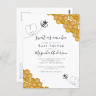 Sweet as Can Bee Baby Shower Invitation Postcard
