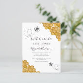 Sweet as Can Bee Baby Shower Invitation Postcard (Standing Front)