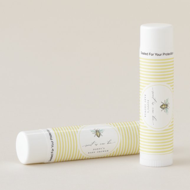 Sweet As Can Bee Baby Shower Lip Balm (Front)