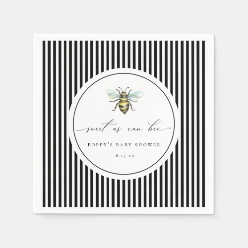 Sweet As Can Bee Baby Shower Napkins