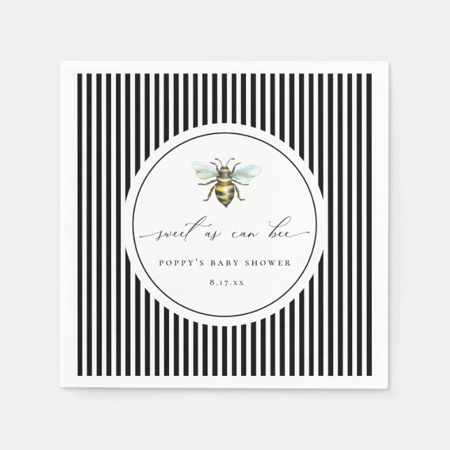 Sweet As Can Bee Baby Shower Napkins (Front)