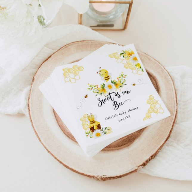 Sweet as can bee baby shower napkins (Creator Uploaded)
