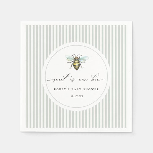 Sweet As Can Bee Baby Shower Napkins