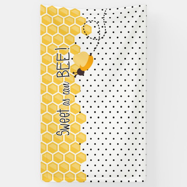 Sweet as can Bee- Baby Shower or Birthday backdrop Banner (Vertical)