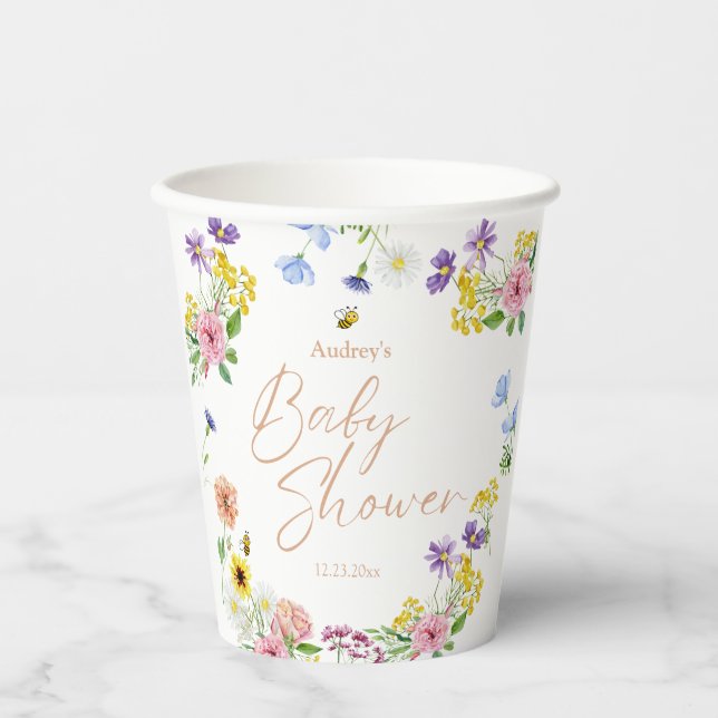 Sweet As Can Bee Baby Shower Paper Cups (Front)