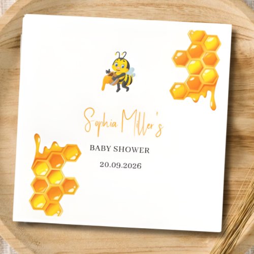 Sweet As Can Bee Baby Shower Paper Napkins