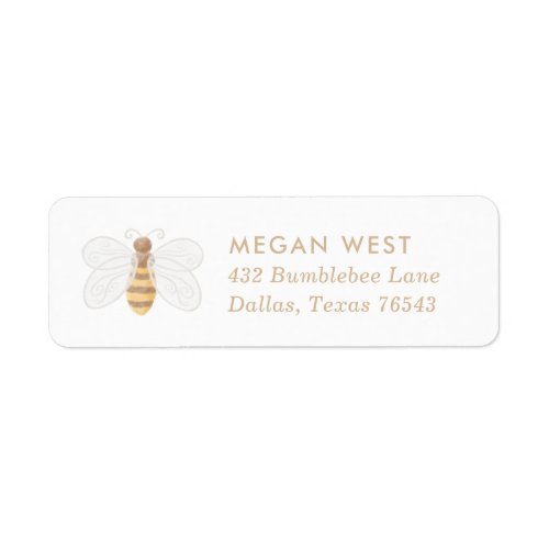 Sweet as Can Bee Baby Shower Return Address Label