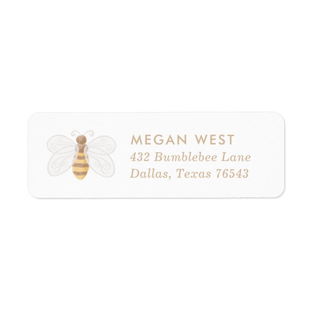 Sweet as Can Bee Baby Shower Return Address Label (Front)