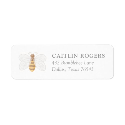 Sweet as Can Bee Baby Shower Return Address Label