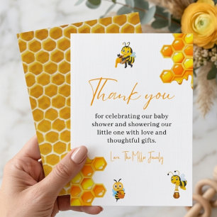 Sweet As Can Bee Baby Shower Stationery Thank You Card
