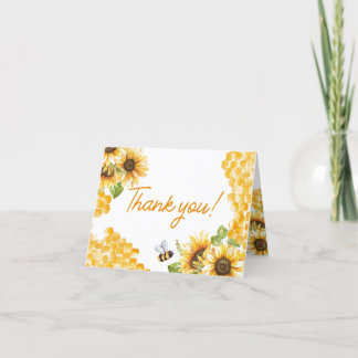 Sweet As Can Bee Baby Shower Thank You Card
