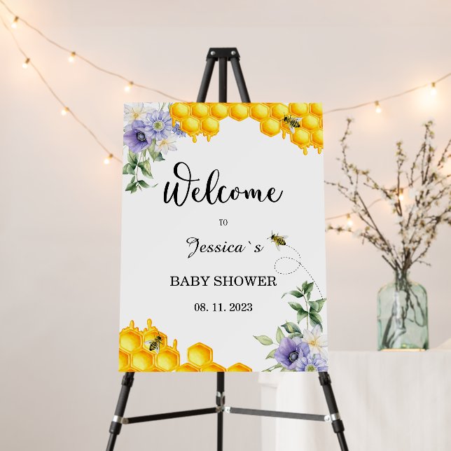 Sweet as can Bee baby shower welcome foam board (In Situ (Stand))