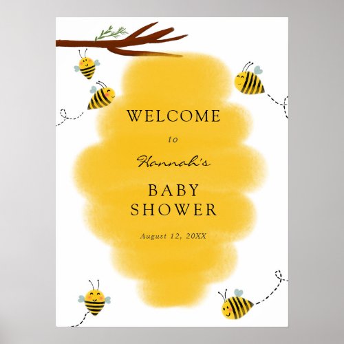 Sweet As Can Bee Baby Shower Welcome Sign