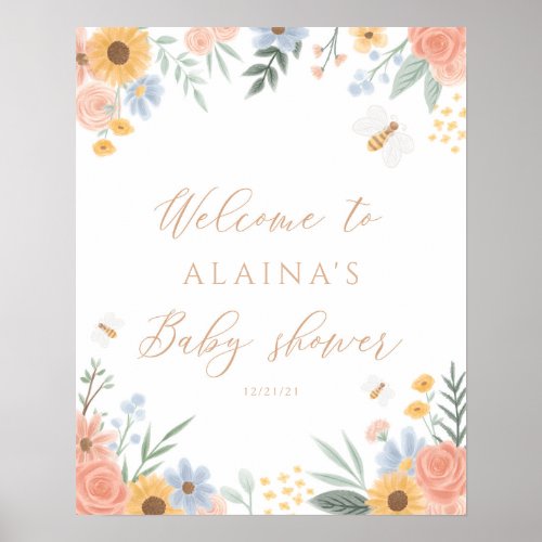 Sweet as can Bee Baby Shower Welcome Sign
