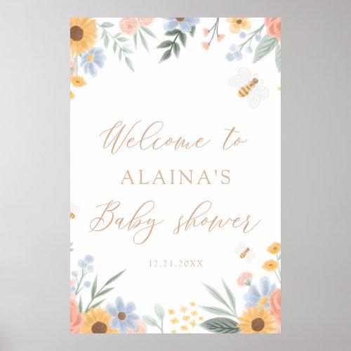 Sweet as can Bee Baby Shower Welcome Sign