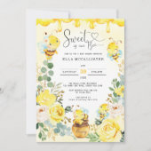 Sweet as Can Bee Baby Shower Yellow Roses Sprinkle Invitation (Front)