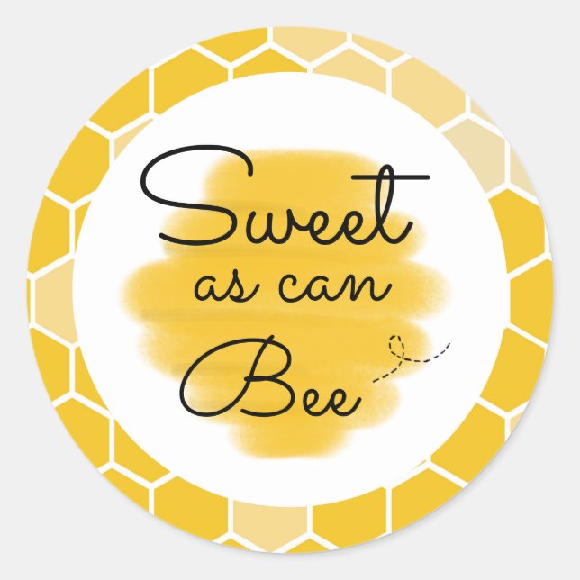 Sweet as can bee | Bee party  Favor Classic Round Sticker (Front)