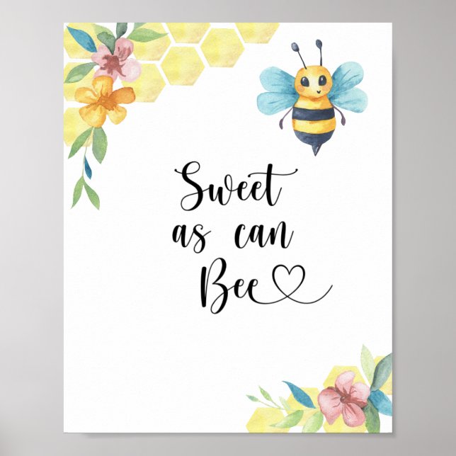 Sweet As Can Bee. Bee Party Poster (Front)