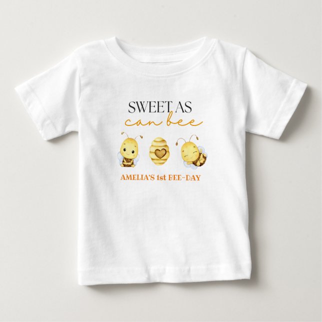 Sweet As Can Bee Birthday Baby T-Shirt (Front)