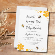 Sweet As Can Bee Budget Baby Shower Invitation