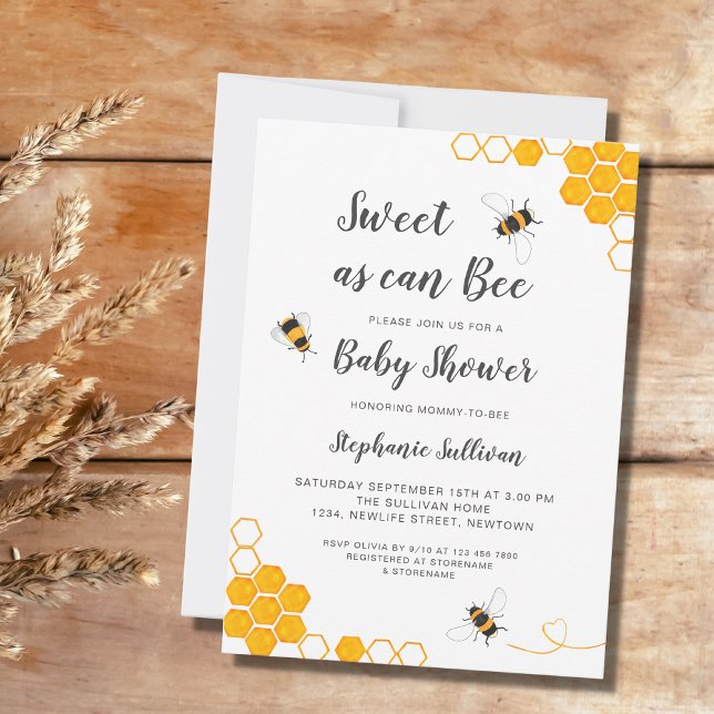 Sweet As Can Bee Budget Baby Shower Invitation (Creator Uploaded)