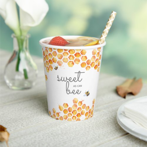 Sweet As Can Bee Bumblebee Paper Cups