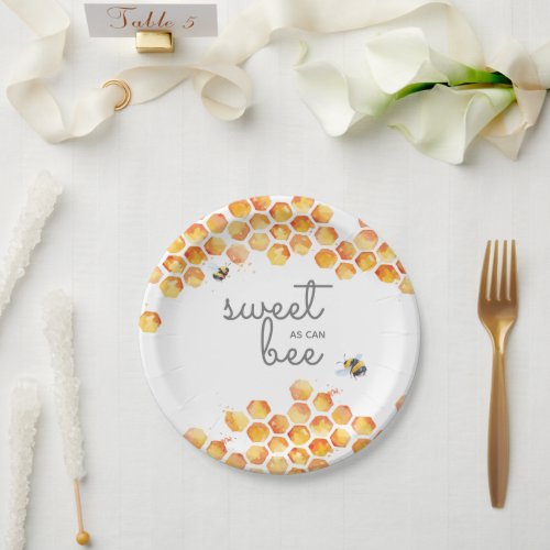 Sweet As Can Bee Bumblebee Paper Plates