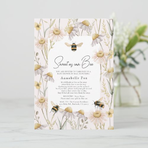 Sweet as can Bee Chamomile Baby Shower by Mai Invitation