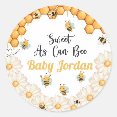 Sweet As Can Bee Classic Round Sticker