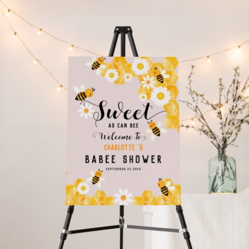 Sweet As Can Bee Cute Baby Shower Party Welcome  Foam Board