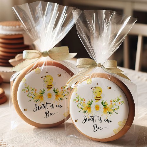 Sweet as can bee cute floral bumble bee sugar cookie