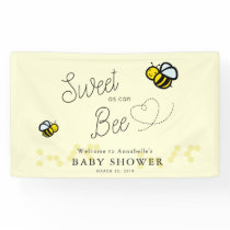 Sweet as can Bee Cute Yellow Baby Shower Banner