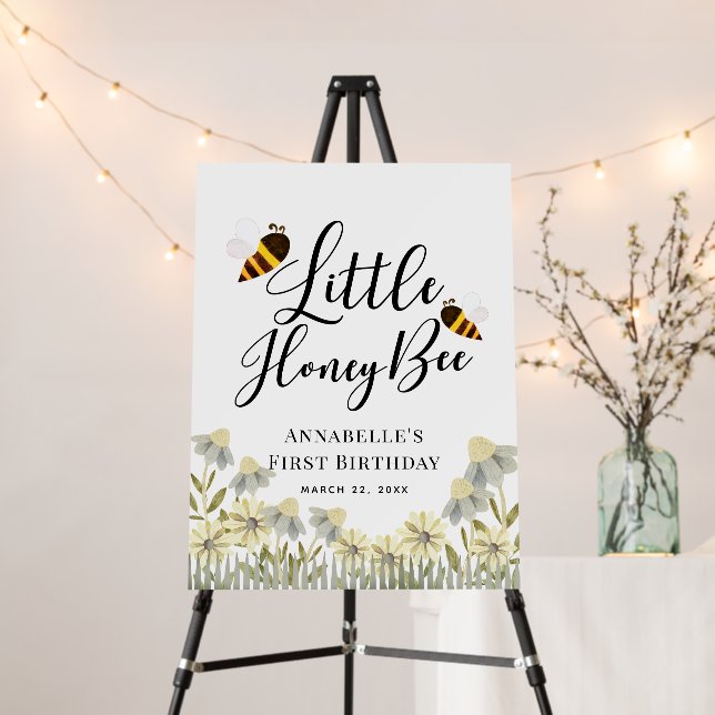 Sweet as can Bee Daisy White Birthday Foam Board (In Situ (Stand))