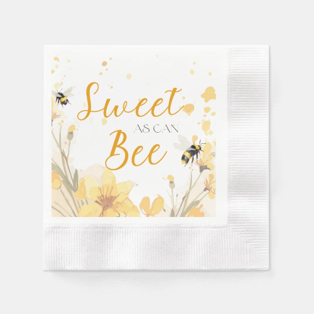 Sweet as Can Bee dessert napkin (Front)