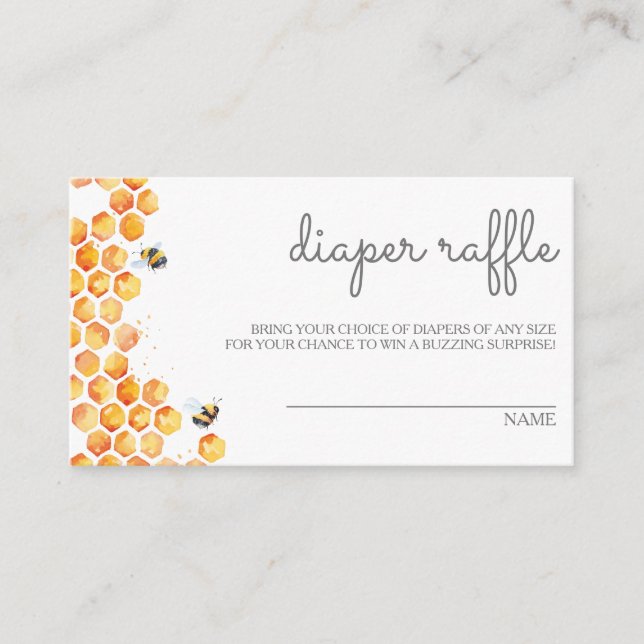 Sweet As Can Bee Diaper Raffle | Enclosure Card (Front)