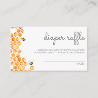 Sweet As Can Bee Diaper Raffle | Enclosure Card
