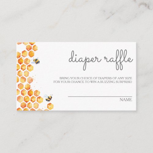 Sweet As Can Bee Diaper Raffle  Enclosure Card