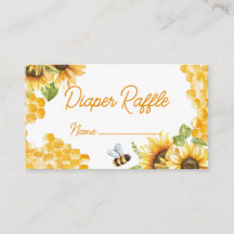 Sweet As Can Bee Diaper Raffle Name Card