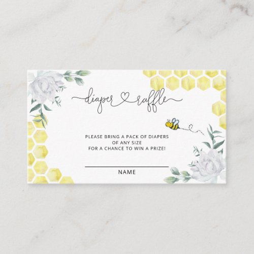 Sweet as can bee diaper raffle ticket  enclosure card