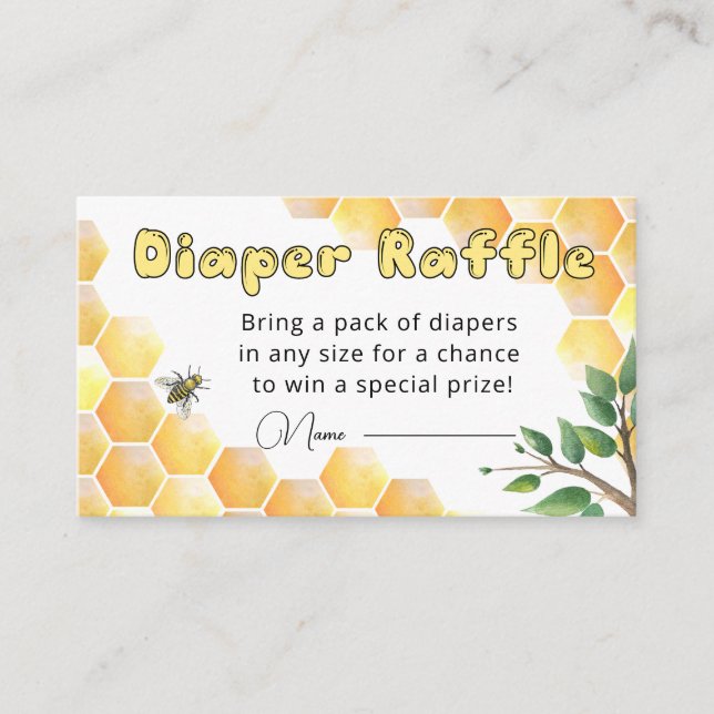 Sweet as can bee diaper raffle ticket  enclosure card (Front)