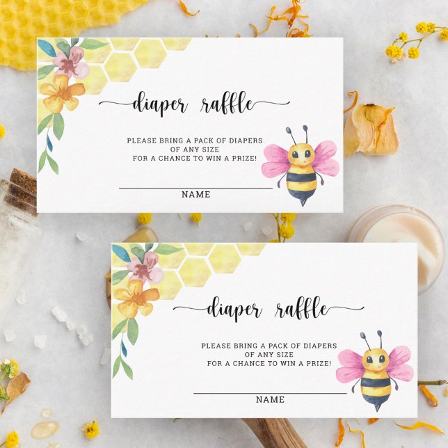 Sweet as can bee diaper raffle ticket enclosure card (Creator Uploaded)