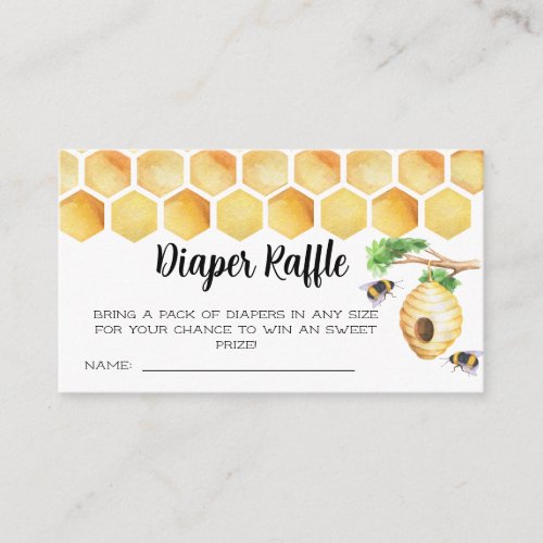 Sweet as can bee diaper raffle tickets enclosure card
