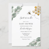 Sweet as can Bee Eucalyptus Baby Shower Invitation (Front)