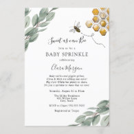Sweet as can Bee Eucalyptus Baby Sprinkle Invitation